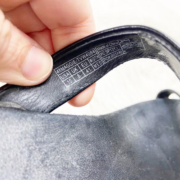 Vionic 10 Womens Black Patent Leather Maggie Thong Wedge Comfort Sandals - Picture 6 of 7